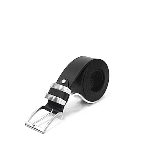 Kožni kaiš 3,7 cm crni 7218